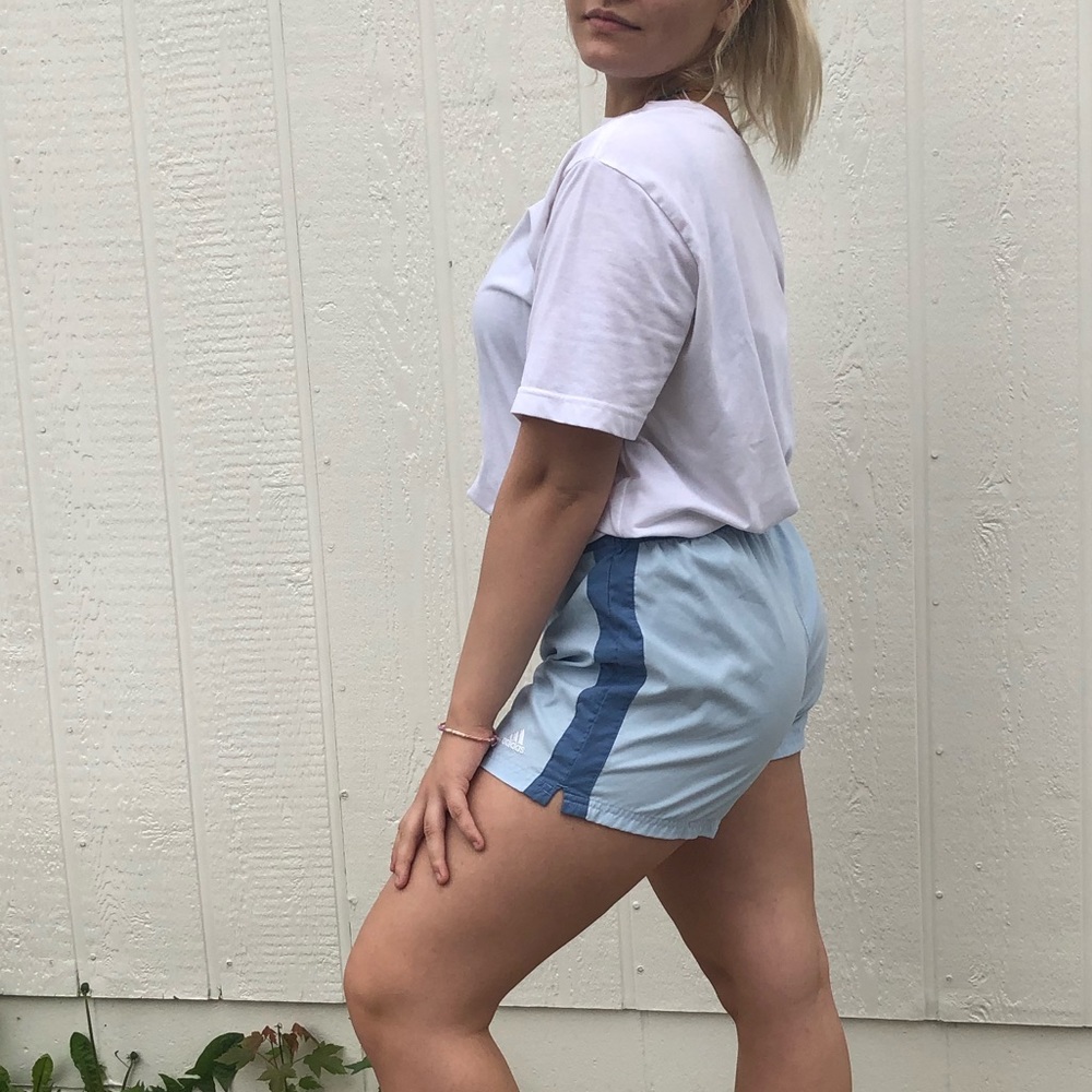 Adidas baby blue soccer shorts